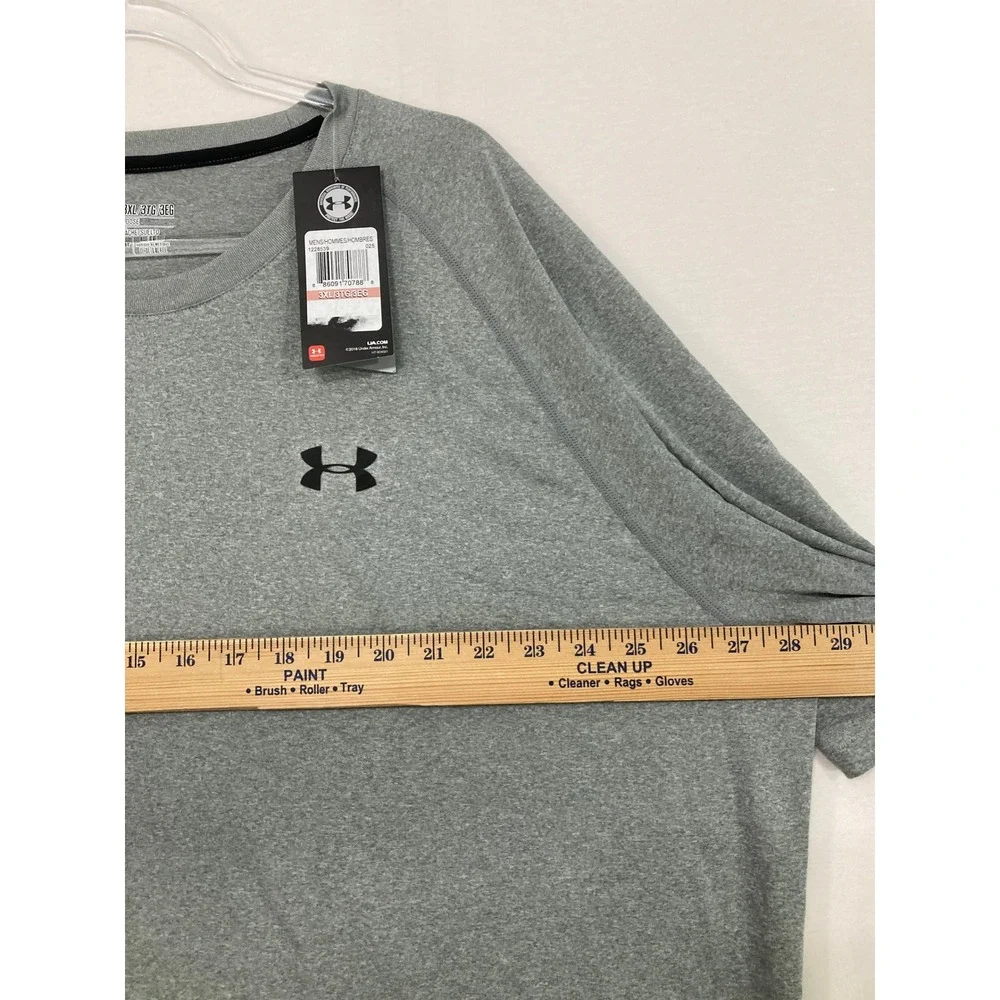 New‎ Under Armour T-Shirt 3XL Gray HeatGear Loose Fit Short Sleeve Athletic